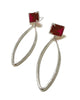 shimmer teardrop earrings red quartz