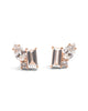 trellis studs in rose gold and white diamonds