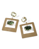 prasiolite and green quartz hammered sterling silver window drop earrings