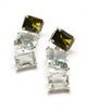 zara earrings on post olive quartz green quartz prasiolite